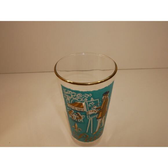Vintage 12 Oz. Libbey Glass International Cities of the World Paris Gold Rim - Picture 3 of 6